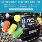 Car Window Markers for Glass Washable –10mm Liquid Chalk Car Paint Pen Wet Erasable, 8 Neon Chalk Markers for Big Chalkboard, Blackboard, Bistro, Glass, Mirrors, Auto Windshield
