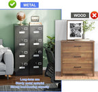 4 Drawer File Cabinet, Metal Vertical Filing Cabinet with 4 Lock,Office Home File Cabinet with Name Card Holder for A4 Letter/Legal Size, 14.96" W x 17.72" D x 55.2" H, Assembly Required(Black)