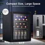 Antarctic Star Beverage Refrigerator Cooler 68 Can, Mini Fridge with Glass Door for Beer Drinks Wine,Freestanding Small Fridge with Electronic Temperature Control for Home and Bar,1.7 cu.ft
