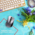 memzuoix 2.4G Wireless Mouse, 1400 DPI Mobile Optical Cordless Mouse with USB Receiver, Portable Computer Mice Wireless Mice for Laptop, PC, Desktop, MacBook, 5 Buttons (Gunmetal)