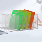 Kuntine.B Desk File Organizer Upright Mesh Desktop Organizer File Sorter Office Organization File Holder for Home, Office & Classroom (Silver, 2 Pack 7-Section)