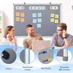 Felt Bulletin Board 24x18inches Photo Picture Display Board Wall Hanging Notice Board with Push Pins