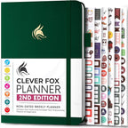 Clever Fox Planner 2nd Edition – Colorful Weekly & Monthly Goal Planner, Time Management & Productivity Organizer, Undated, A5 (Forest Green)