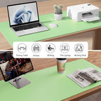 Aothia Leather Desk Pad Protector, Office Desk Mat, Large Mouse Pad, Non-Slip PU Leather Desk Blotter, Laptop Desk Pad, Waterproof Desk Writing Pad for Office and Home (48"x17", Foam Green)