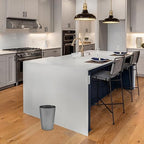 HOLDN’ STORAGE Small Trash Can - 1.58 Gallon Open Top Waste Bin, Compact Waste Can Perfect for Bathroom, Kitchen, Office, Dorm - Durable Garbage Can - Silver Brushed