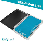 MaxMark Large Premium Light Blue Ink Stamp Pad - 3.5" x 6.25" - Quality Felt Pad