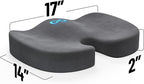 Everlasting Comfort Doctor Recommended Memory Foam Seat Cushion for Office Chairs & Car Seat - Ergonomic Office Desk Accessories for Tailbone Pain Relief, Sciatica & Back Support