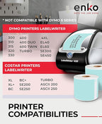enKo [6 Rolls, 1800 Direct Thermal Labels] Blue Turquoise Colored Compatible for Dymo 30256 Label (2-5/16 x 4") Use with Dymo, Rollo Thermal Printer as Shipping & Mailing Labels