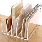 SANRUI Acrylic Desk Mail Organizer Sorters, Clear 5 Upright Compartments Laddered Desktop File Letter Holder, Multifunction Envelope Vertical Folder Racks Document Holders for Office, Home, School