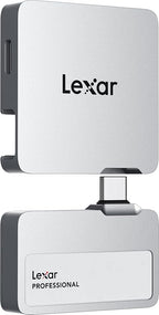 Lexar 1TB Professional Go Portable SSD w/Hub, Supports Apple 4K 60fps ProRes, Up to 1050MB/s, USB 3.2 Gen 2, Rugged, IP65, Ultracompact, Compatible w/iPhone 15/16, External SSD (LSL400S001T-RNSNU)