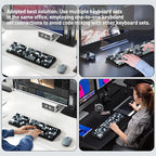 FOPETT 2.4GHz Wireless Keyboard and Mouse Set with Switch Button - Full-Size Keyboard - Compatible for Windows/Laptop/PC/Notebook/Smart TV and More - Grey Colorful