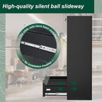 Superday Filing Cabinet Lateral File Cabinet 4 Drawer, Filing Cabinets with Lock, Locking Metal File Cabinets for Home OfficeLegal/Letter/A4/F4(Black)