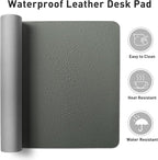 Aothia Leather Desk Pad Protector, Large Mouse Pad, Office Desk Mat, Non-Slip PU Leather Desk Blotter, Laptop Desk Pad, Waterproof Desk Writing Pad for Office and Home (Jungle Green, 23.6" x 13.7")