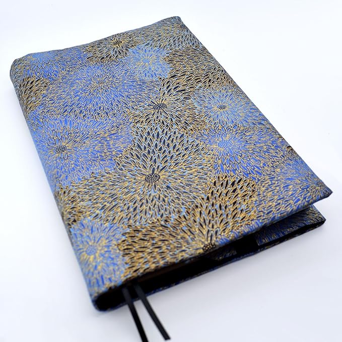 BLBMH A5 Book Covers for Paperbacks Fit for 5.5x8.5 inch Adjustable Book Sleeve Cover for Women Over 15 Soft Cloth Protector for Notebook Journal - Chrysanthemum