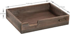 MyGift Set of 2 Vintage Distressed Finish Brown Wood Stackable Office Desktop Document Letter Paper Tray