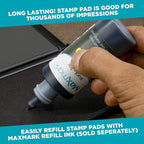 MaxMark Large Black Stamp Pad - 4-1/4" by 7-1/4" - Premium Quality Felt Pad