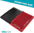 MaxMark Large Red Stamp Pad - 2-3/4" by 4-1/4" - Premium Quality Felt Pad