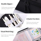 CICIMELON Large Pencil Case Big Storage Pen Pouch Bag with Compartment for School Supplies Office College Teen Boys Girls Adults, Upgraded Black