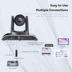 Tenveo PTZ Conference Room Camera 10X Optical Zoom USB3.0/HDMI/RS232 Wide Angle FHD 1080P 60FPS for Video Conferencing Business Meeting Live Streaming Church Services Worship Zoom Teams OBS