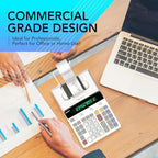 CATIGA 12 Digit Thermal Printing Calculator with Tape Print Out, Ink-Free Adding Machine, 3X Faster Quite at 8.0 LPS, Extra Large Fluorescent Display, Tax Calculation with Clock and Calendar, SP-2401