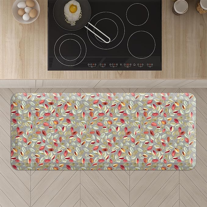 GelPro Anti-Fatigue Designer Cushioned Comfort Kitchen Floor Mat, Padded Stain-Resistant, Waterproof, Non-Slip Comfort Padded Desk/Office Mat, Orchard Grey Lake 20x48