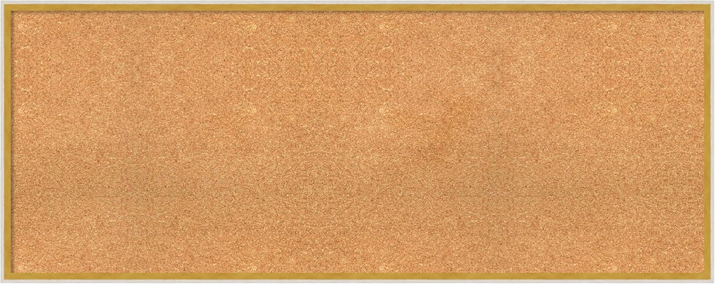 Amanti Art Natural Cork Board for Wall, 21x53 Vision Board with White Frame, Oversize Corkboard Office Decor for Home Organization, Modern Corkboard Pinboard to Display Items for Home Organization in