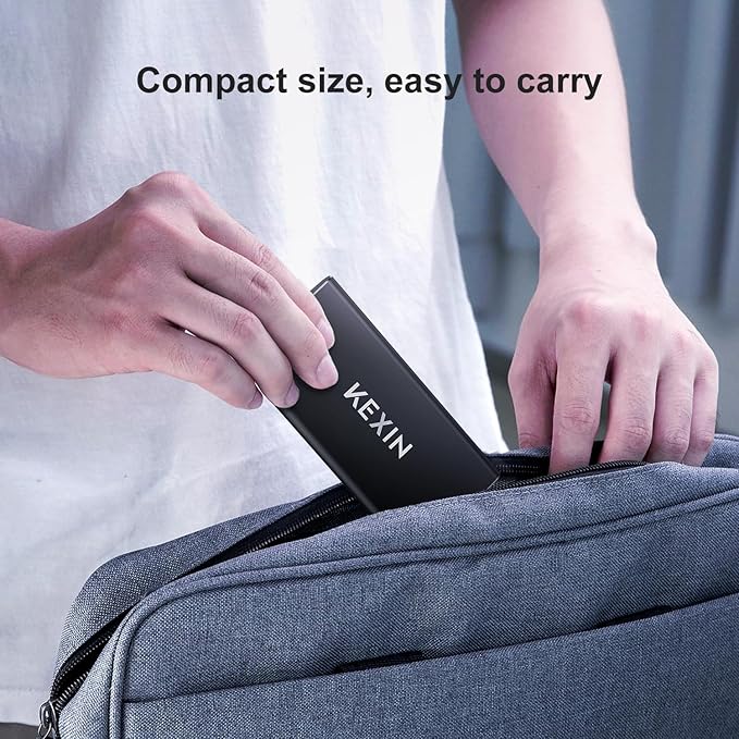 KEXIN External SSD 1TB External Hard Drive USB C Portable SSD, Up to 500MB/s, USB 3.1 External Solid State Drive 1T for PC Mac Android Game Console, Laptop, Xbox, PS4 and More