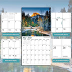 2026 Wall Calendar, Alpenglow Monthly Wall Calendar, 12" x 24" Open,Family Planner Calendar Organizer with Mountain of Sunrise Images