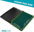 MaxMark Large Green Stamp Pad - 2-3/4" by 4-1/4" - Premium Quality Felt Pad