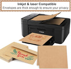 Blank Cards and Envelopes 4x6, 30 Pack Brown Invitation Cardstock with Envelopes, Thank you Blank Greeting Cards and Envelopes, for All Occasions DIY, Print custom (60 Pcs)