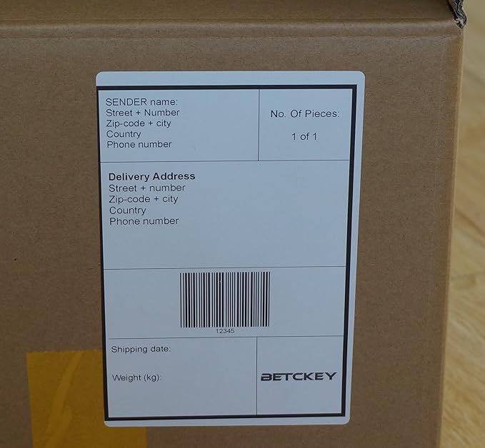 BETCKEY - 4" x 6" (102 mm x 152 mm) Shipping Labels Compatible with Zebra & Rollo Label Printer(not for dymo 4XL), Premium Adhesive & Perforated [10 Rolls, 2500 Labels]