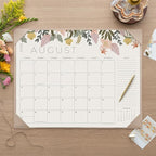 Desk Calendar 2025-2026 with Desktop Mat, Cabbrix Large Desk Pad Calendar 22 x 17 Inch Runs From July 2025 to December 2026, Floral Design Calendar 2025 for Home School and Office (Apricot)