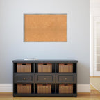 Amanti Art Natural Cork Board for Wall, 23x35 Vision Board with White Frame, Large Corkboard Office Decor for Home Organization, Cottage Corkboard Pinboard to Display Items for Home Organization in