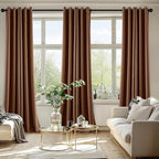 MIULEE Blackout Curtains for Bedroom Living Room 90 Inches Long 2 Panels, Thermal Insulated Room Darkening Drapes Solid Grommet Noise Reduction Light Blocking Window Treatments 40x90 Inch Mocha Brown