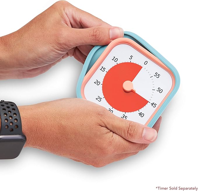 TIME TIMER Home MOD Color Cases - for Classroom Learning, Homeschool Study Tool, Student Desk Clock and Office Meetings with Silent Operation (2-Pack), Orange & Blue Pack