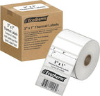 3" x 1" Thermal Labels | 4 Rolls | 5240 Labels | fits Zebra, Munbyn, Rollo, Godex, Arkscan, iDPRT, Offnova Thermal Label Printers and More | Blank White Adhesive Stickers by Ecotherm