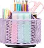 Exerz Desk Organiser/Mesh Desk Tidy Candy/Pen Holder/Multifunctional Organiser 360 Rotating