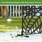 NicBex Room Divider 1 Panel Room Dividers with Leaf Pattern Design Partition Room Dividers and Metal Privacy Screens Wall Divider for Outdoor, Room Separation,48.31" W x 15.75" D x 70.75" H, Black