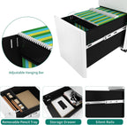 YITAHOME 3-Drawer Metal Filing Cabinet Office Drawers with Keys, Compact Slim Portable File Cabinet, Pre-Built Office Storage Solution for A4/Letter/Legal, White