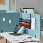 EASEPRES 3 Pocket Mesh Hanging Wall File Organizer with Hangers & Nametag Label, Wall Mounted Mail Paper Document Folder Holder, Clipboard Storage Organization Magazine Rack for Office Cubicle, Black