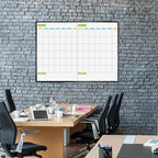JILoffice Magnetic Dry Erase Calendar Whiteboard, 2 Month White Board Planner 48 X 36 Inch, Black Aluminum Frame Wall Mounted Board for Office Home and School