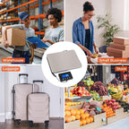 MUNBYN Shipping Scale, 440lb/1.8oz Digital Postal Scale for Packages with Hold/Tare Function, Backlit LCD, Battery & Cable Included, Postage Scale for Small Business, Packages, Luggage, and Home Use