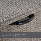 Grand patio 108 Gallon Deck Storage Box Indoor Outdoor Wicker Bin for Patio Furniture Cushions Garden Tools Pool Accessories, Greige