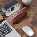 Pen Holder Desk Organizers and Accessories Desk Decor ，Exquisite Wooden Pen Holder ，with a Cool Pen and Two Refills for Office and Home (Style B)