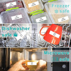 CATIFLIN 600 Blank Removable Freezer Label Stickers, 1”x3” Waterproof Adhesive Paper Tags with Perforation, Easy to Write & Peel for Food Jars, Bottles, Containers, Refrigerator, Storage