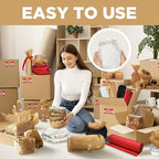 Honeycomb Packing Paper, 12"x50' White | Perforated Honeycomb Packing Paper Recyclable Moving Supplies for Shipping & Moving | Plastic-Free Alternative to Bubble Cushion Wrap with 36 Fragile Stickers