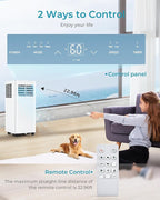 EUHOMY Portable Air Conditioners 8,000 Btu, 3 in 1 Portable Cooling AC with Dehumidifier, Fan, Sleep Modes, AC Unit with Remote Control & 24H Timer for Bedroom, Rooms, Apartments up to 350 Sq.Ft.