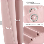 MIULEE Baby Pink Blackout Curtains for Girls Bedroom 84 Inches Long 2 Panels, Thermal Insulated Room Darkening Drapes for Nursery Living Room, Solid Grommet Top Noise Reducing Curtains W40 x L84 Inch
