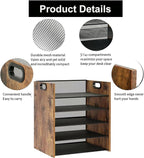 Wood Desk Organizer - 5-Tier Desktop File Organizer, Wooden Paper Tray, Office Desk Organzier and Accessories for Papers, Mail, Notebooks, Stationery