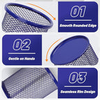 Segarty Pen Cup, 6 Pack Round Cute Dark Blue Pen Holder for Desk, Wire Mesh Pencil Holder Container Set, Desktop Organizer for Office Supplies, Maker, School, Home Storage, Makeup Brush